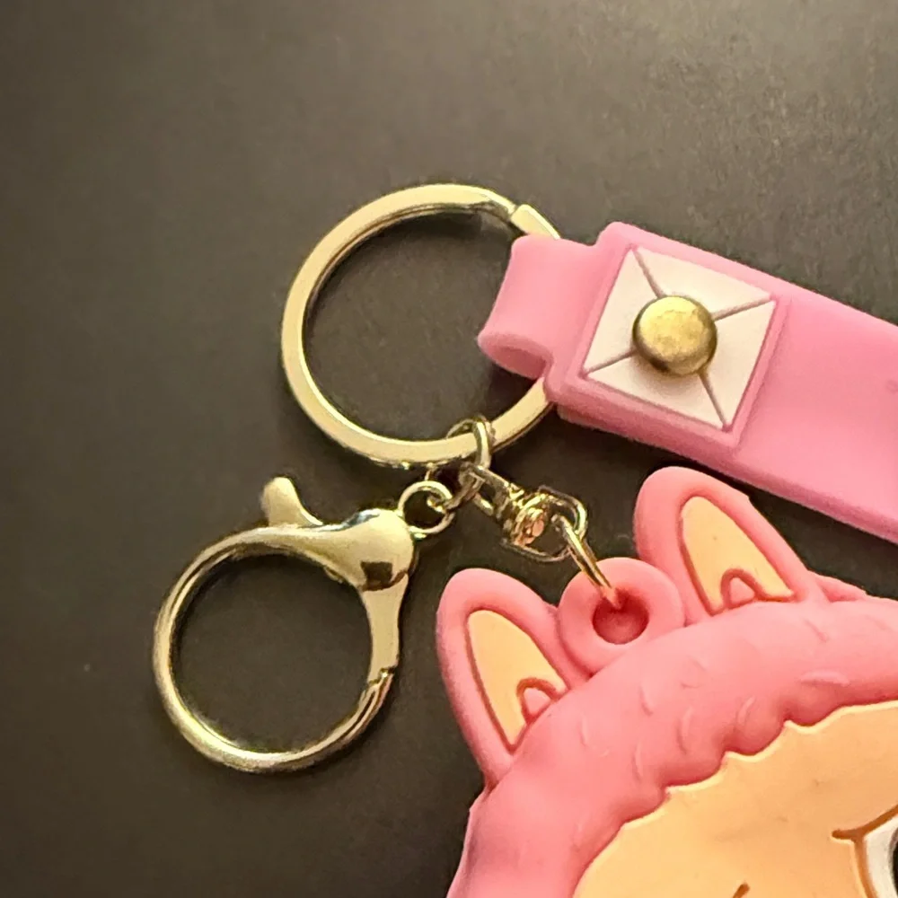 Labubu Pink Keychain Mini zip coin purse keychain Bag Charm